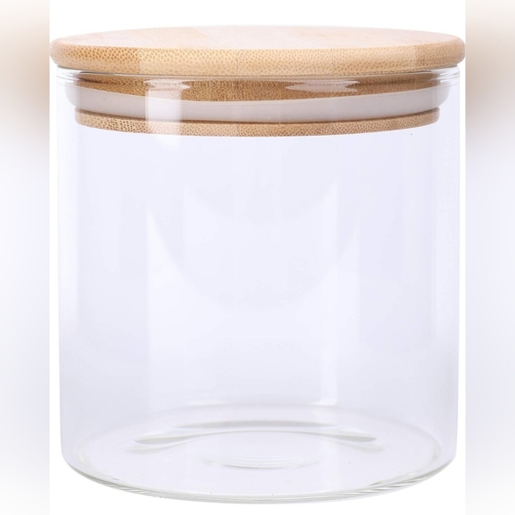 NWOT Glass Storage w/ Bamboo Lids - 4ct